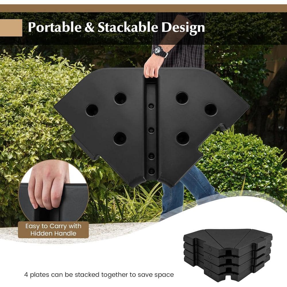Heavy Duty Black Metal and HDPE Fillable Umbrella Base