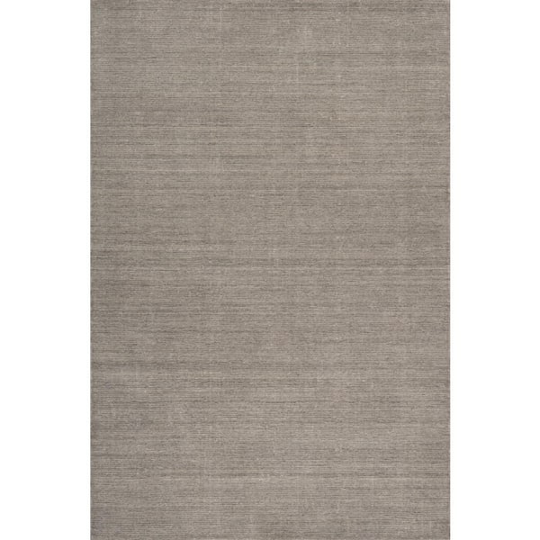 Elanisse Solid Wool Area Grey 8 ft. x 10 ft. Indoor Area Rug