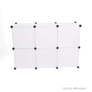 44.49 in. H x 29.92 in. W x 14.76 in. D White Plastic 6-Cube Organizer