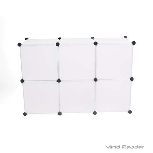 Mind Reader 44.49 in. H x 29.92 in. W x 14.76 in. D White Plastic 6-Cube Organizer