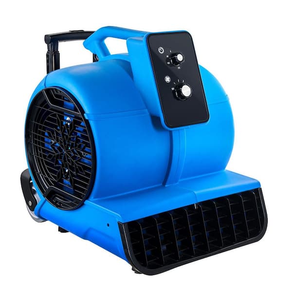 Floor Blower 5 in. 3 Speeds Blower Fan in. Blue 1560 RPM 4000 CFM Air Mover for Drying and Cooling with 3 Blowing Angle