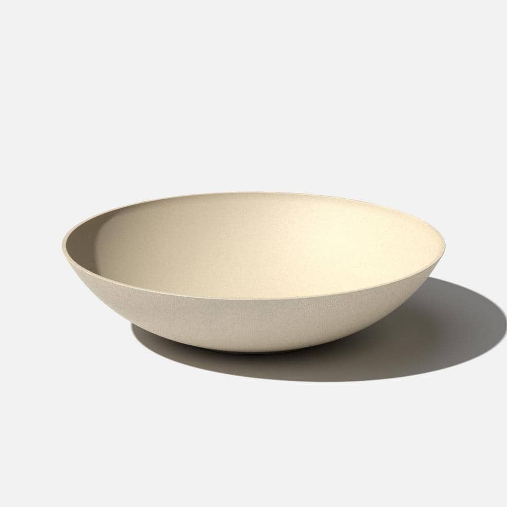 Sandstone 32" Plastic-Stone Round Outdoor Planter