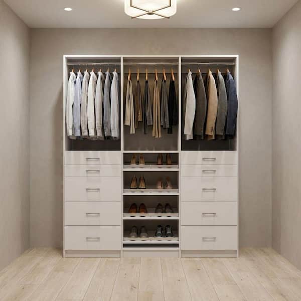 MODULAR CLOSETS Alto 69 in. W White Tower System 2 5-Drawer with