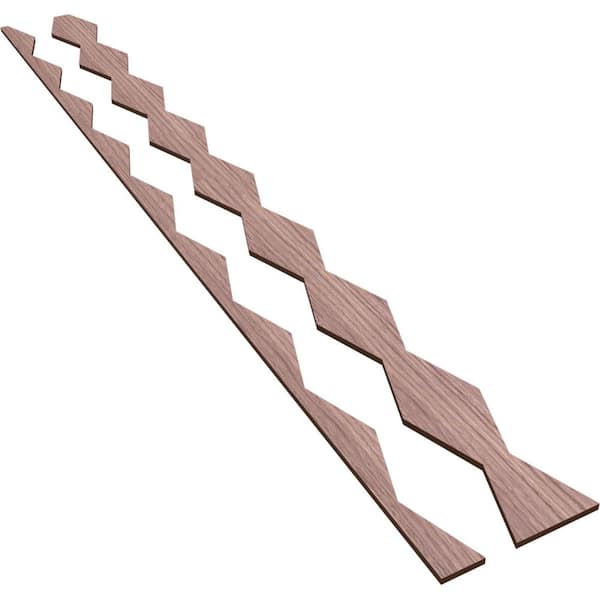 Ekena Millwork Cimarron 47 in. H x 0.25 in. W Slatwall Panels in Walnut 24-Pack