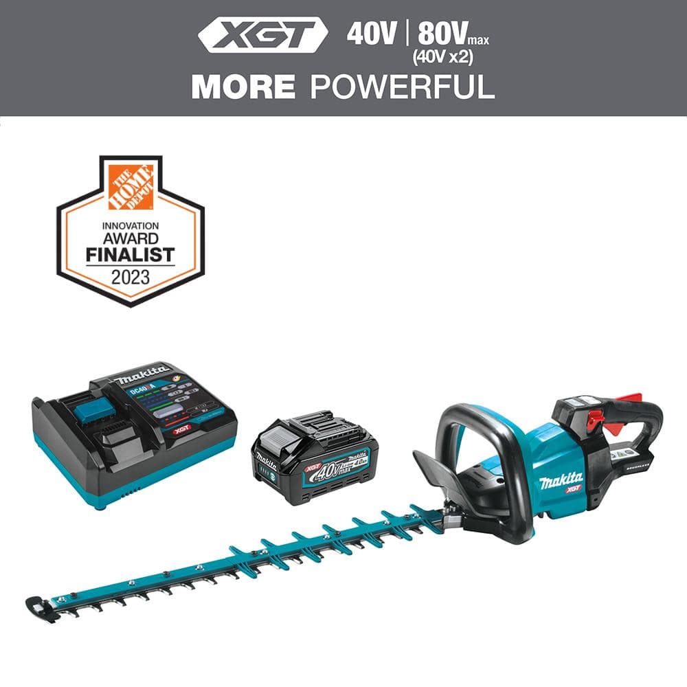 Makita XGT 40V max Brushless Cordless 24 in. Hedge Trimmer Kit (4.0Ah)