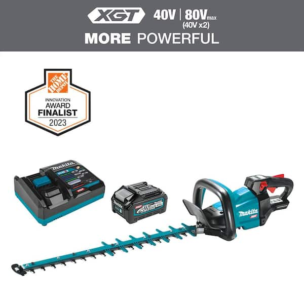 Makita XGT 40V max Brushless Cordless 24 in. Hedge Trimmer Kit 4.0Ah GHU02M1 The Home Depot