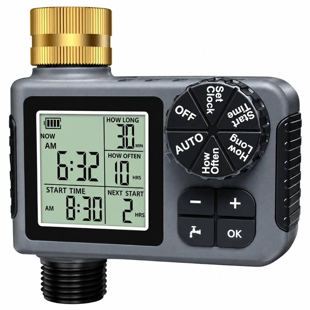Single-Outlet Hose Faucet Timer with Brass Inlet, Auto, Manual, and Rain Delay Modes, Easy-Setup Irrigation Timer price history on PriceWatchPro