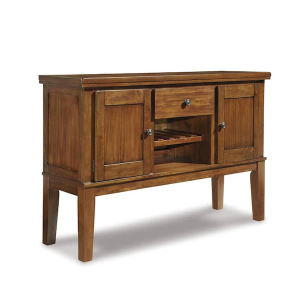 Ralene Brown Wood 56 in. Sideboard With Cabinets and Adjustable Shelf