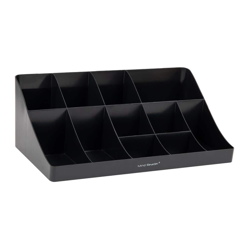 Black Plastic 11-Compartment Coffee Station Organizer