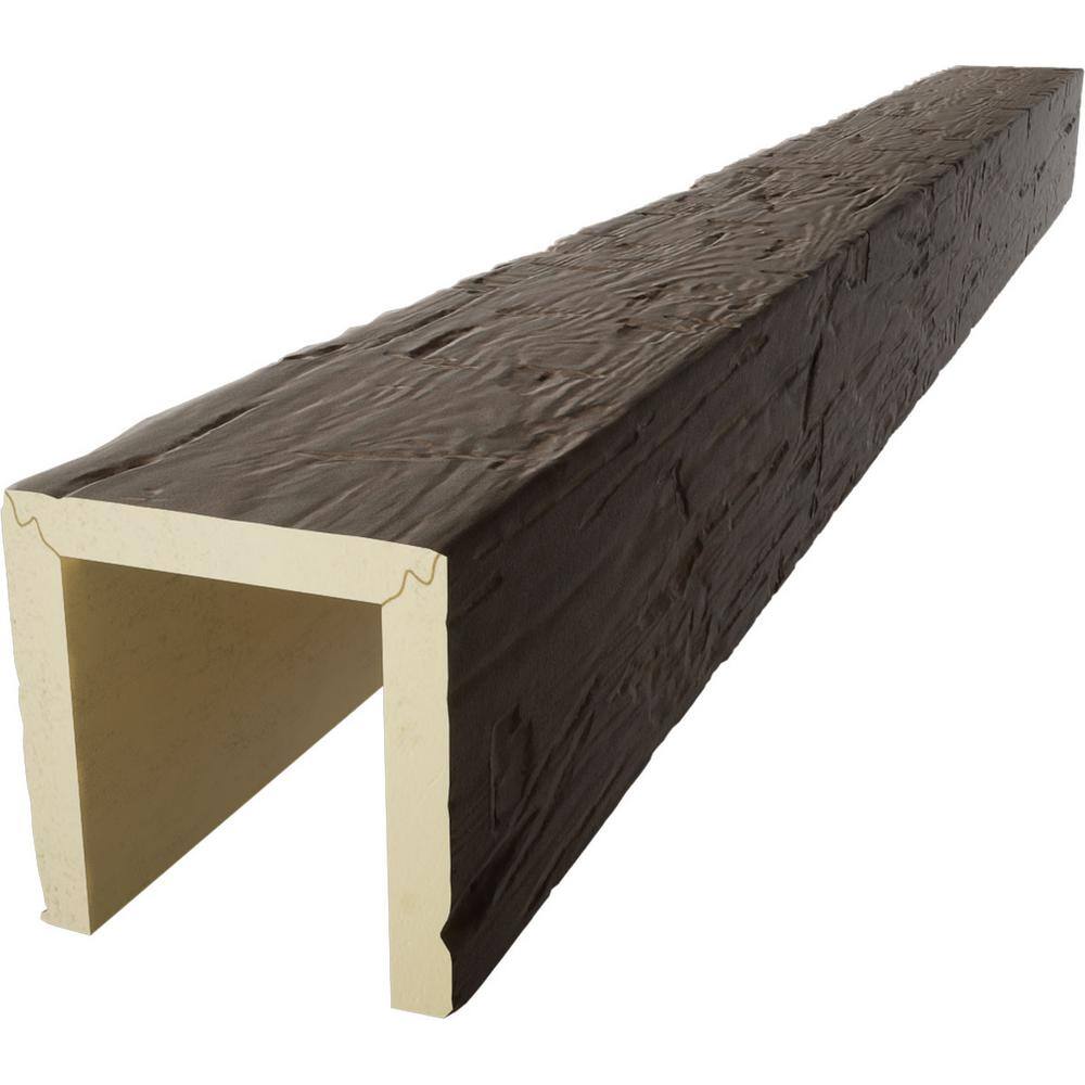 Hand Hewn Cedar Bark Faux Wood Ceiling Beam, 4" x 4" x 8'