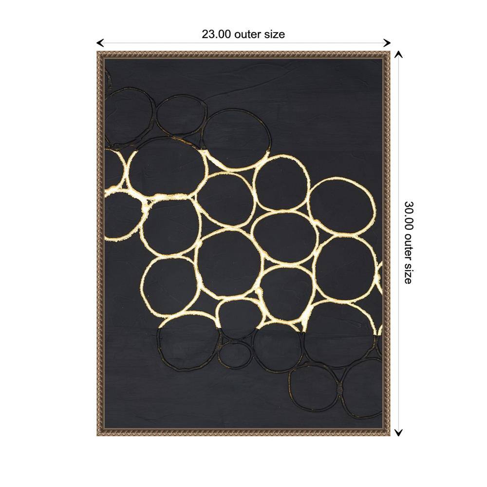 Gold Combo III Abstract Canvas Art with Bronze Frame