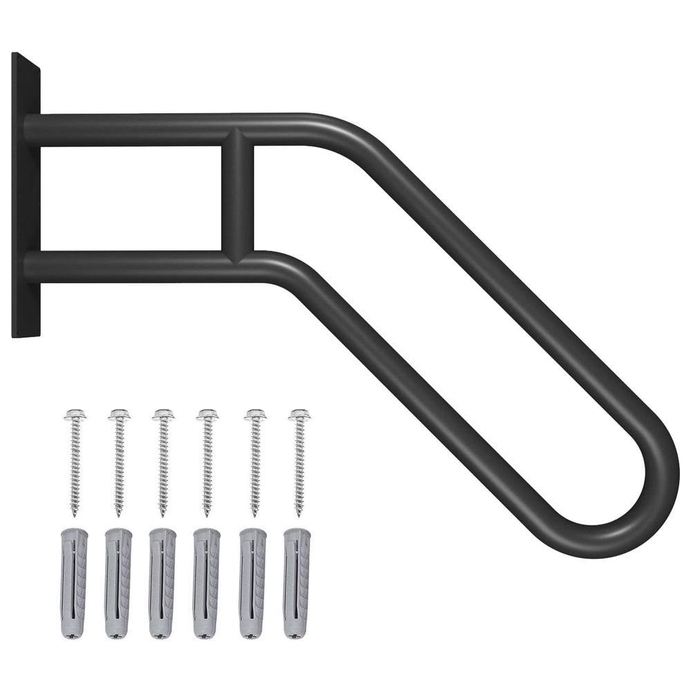 1.92 ft. Black Metal Heavy-Duty Hand Rails, Non-Slip, 1-2 Step Wall-Mounted Grab Bars for Outdoor Steps price history on PriceWatchPro