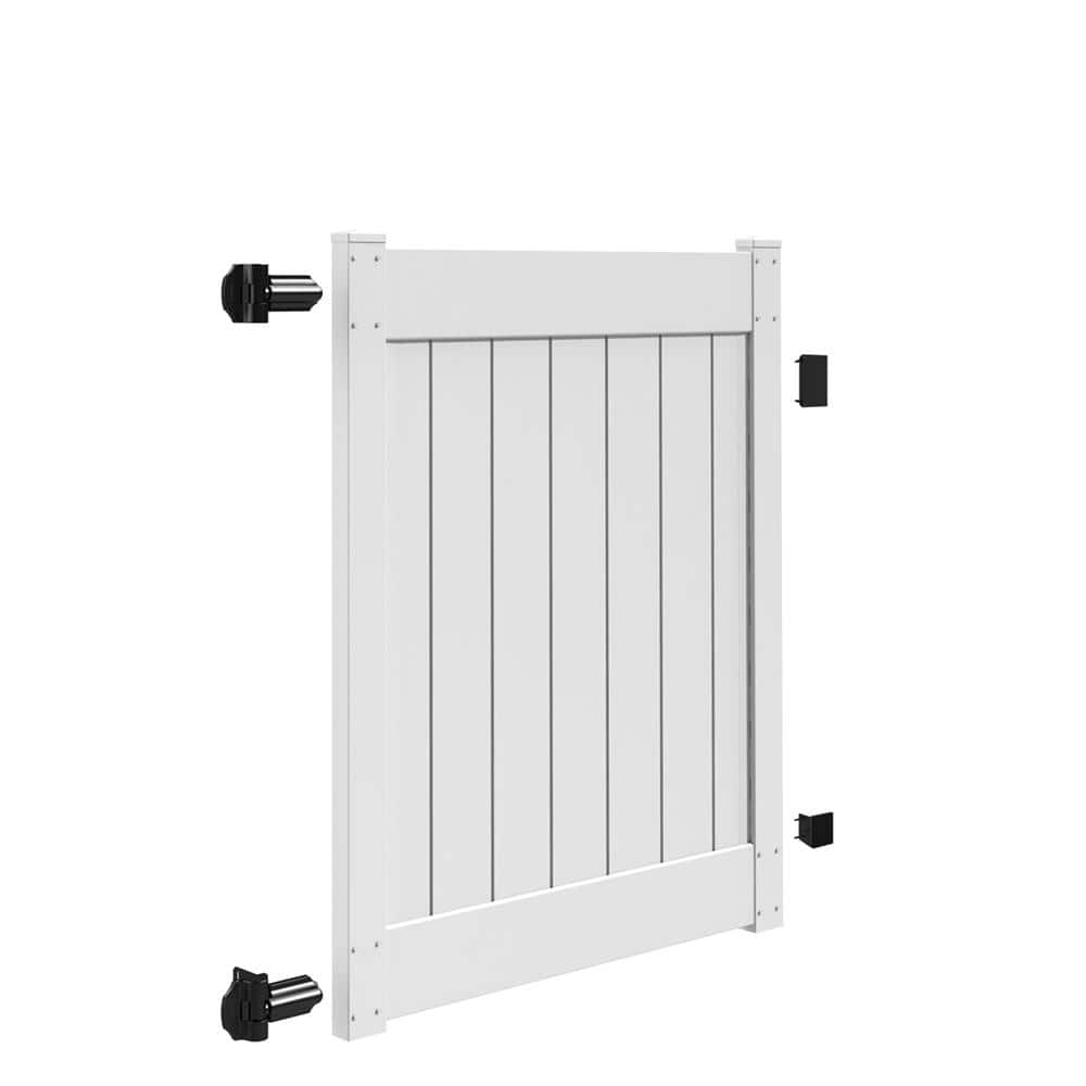 Veranda Linden 4 ft. x 5 ft. White Vinyl UnAssembled Fence Gate