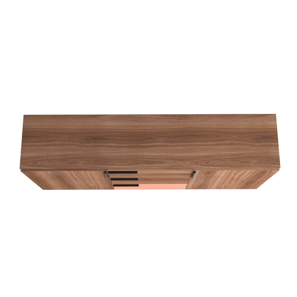 Beekman Mid-Century Mirrored Sideboard in Brown and Pink