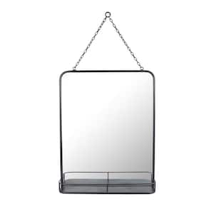 21in. x 16in. Industrial Style Rectangle Metal Black Framed Accent Mirror