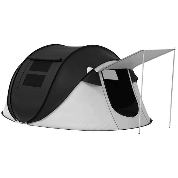9 ft. x 7 ft. Black Semi-elliptic Pop Up Tent with Porch and Carry Bag