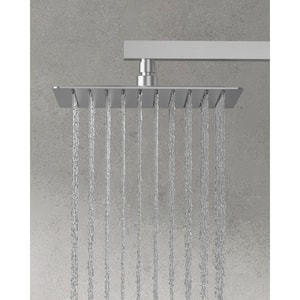 Pressure Balance 2-Spray Wall Mount 10 in. Fixed and Handheld Shower Head 2.5 GPM in Brushed Nickel Valve Included