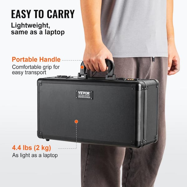 VEVOR Graded Card Storage Box 4 Slots Graded Sports Cards Holder Carrying Case with Coded Lock Foam Dividers for 120 PSA Graded Cards 84 Bgs Cards