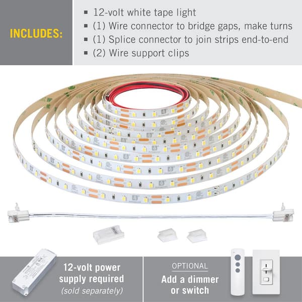 SL12-12V White LED Strip Light 1200 lumens/m IP65