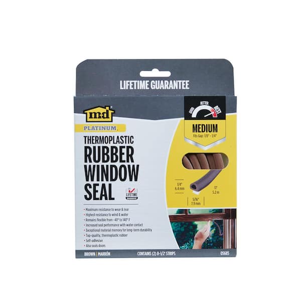 M-D Building Products 1/4 in. x 5/16 in. x 17 ft. Brown Premium  Thermoplastic Rubber Platinum Window Seal for Medium Gaps 05685 - The Home  Depot