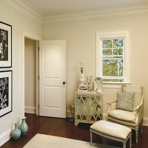 34 in. x 80 in. Smooth Carrara Left-Hand Solid Core Primed Molded Composite Single Prehung Interior Door