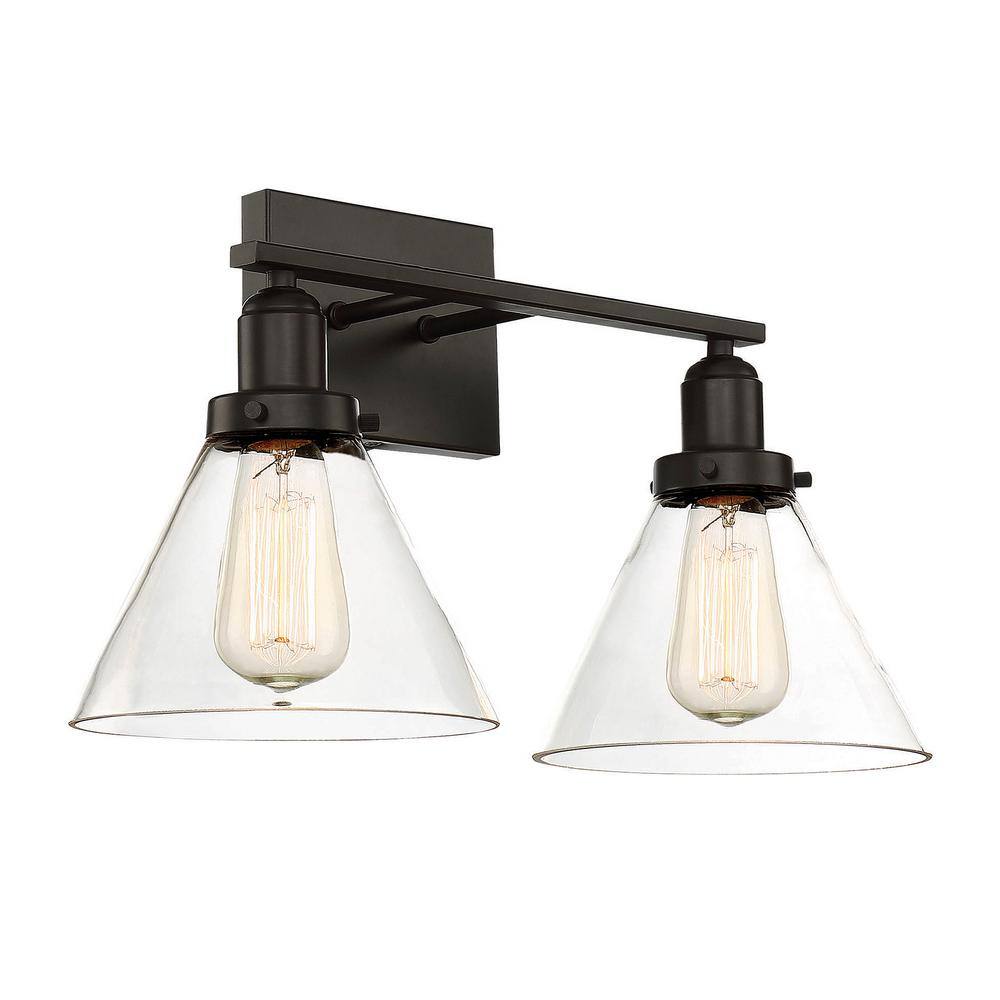 Drake Bronze Two-Light Outdoor Vanity Light
