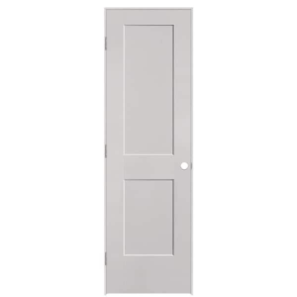 Masonite 24 in. x 80 in. 2-Panel Logan Right-Hand Solid Core Silver Bullet Molded Composite Single Prehung Interior Door