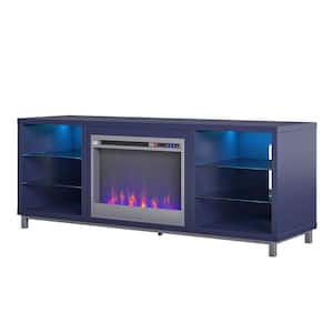 Cleveland Deluxe 64.75 in. Freestanding Electric Fireplace TV Stand for TVs up to 70 in. in Navy