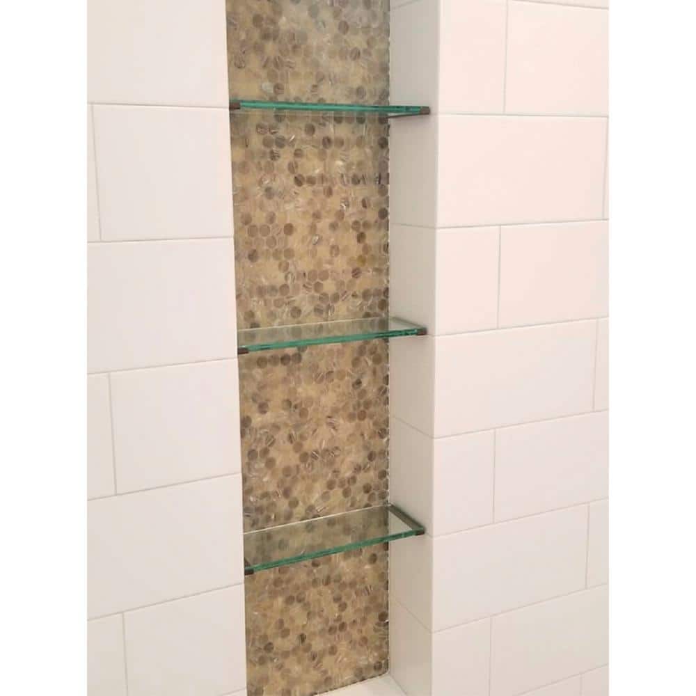 Beige Penny Round Glass Mosaic Tile for Kitchen and Bathroom