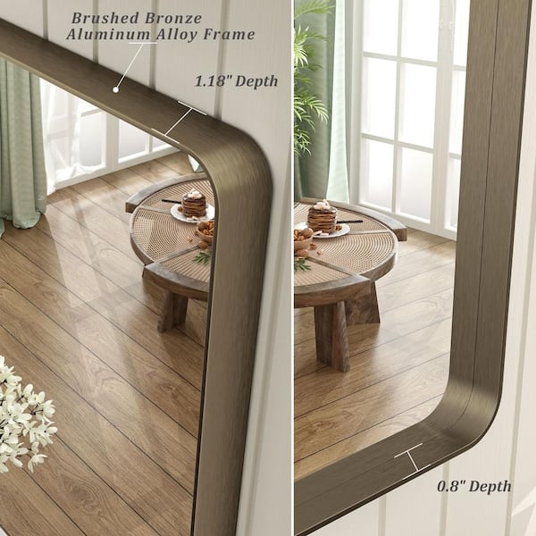 36 in. W x 36 in. H Square Aluminum Alloy Framed and Tempered Glass Wall Bathroom Vanity Mirror in Brushed Bronze