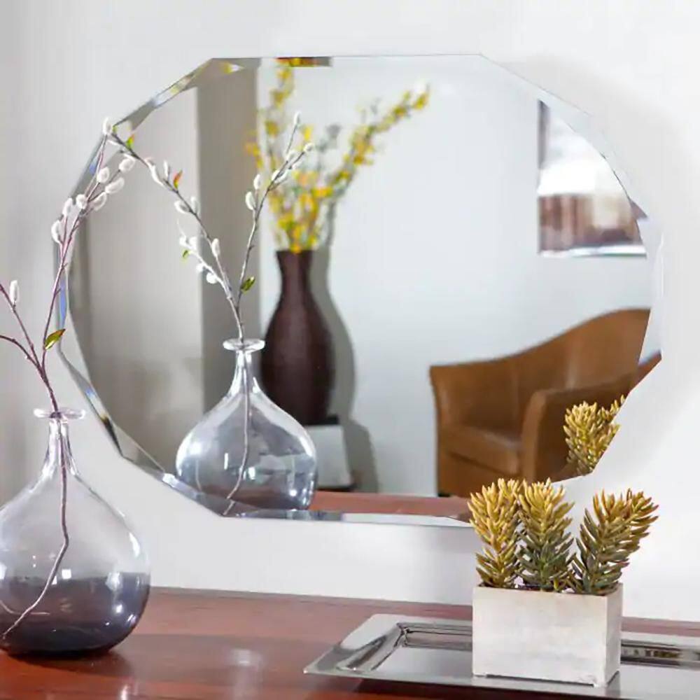 22" x 28" Frameless Beveled Oval Bathroom Vanity Mirror