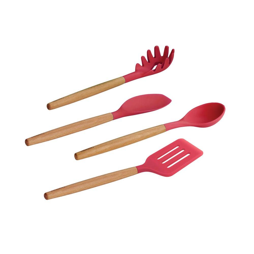 Red 14-Piece Nonstick Ceramic Cookware Set with Glass Lids