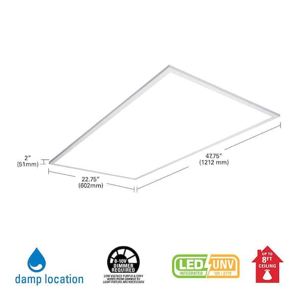 Portal licencia al límite Metalux 2 ft. x 4 ft. White Integrated LED Flat Panel Troffer Light Fixture  at 4700 Lumens, 4000K Cool White RT24FP - The Home Depot