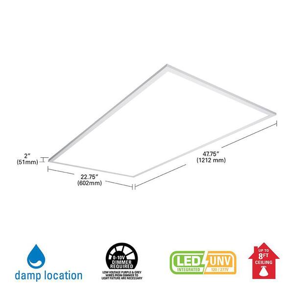 4-Pack 2x4 FT LED Flat Panel Troffer Lights – 6000K Cool White, 60-74W, 110V, Commercial Ceiling – Modern, Matte Finish