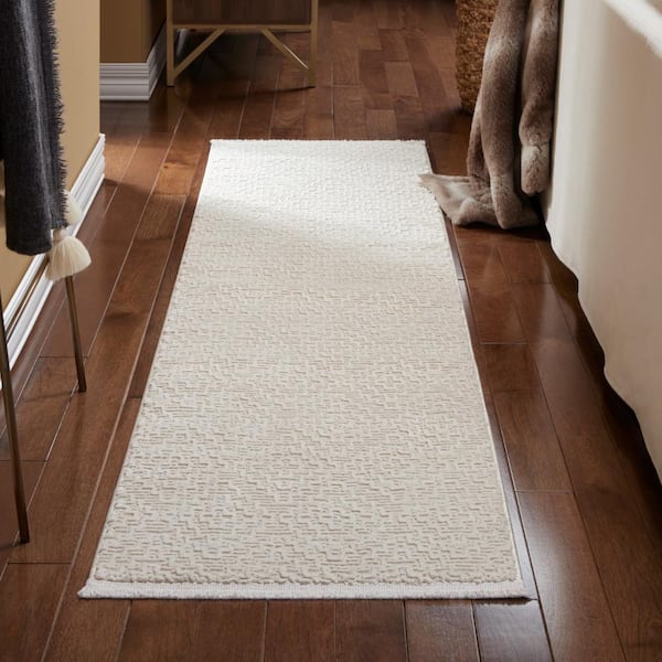 Luxe Tretta Modern Geo Ivory 2 ft. x 7 ft. Runner Rug