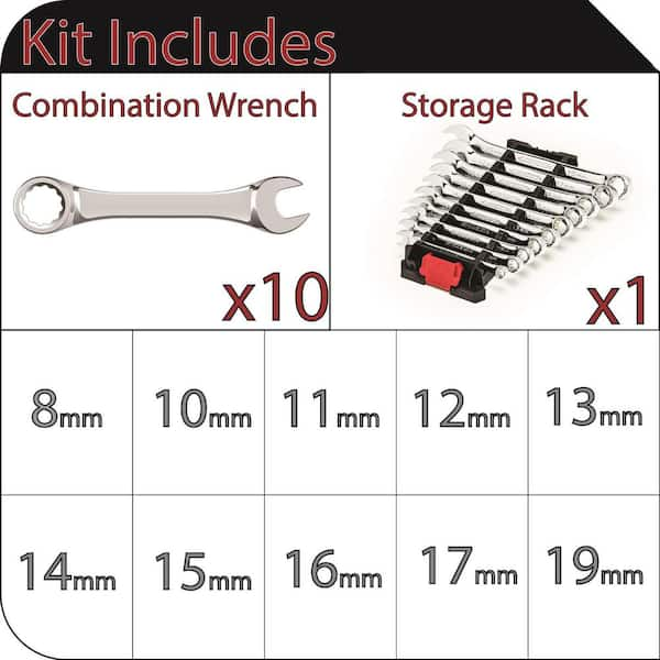 Metric Combination Wrench Set (10-Piece)