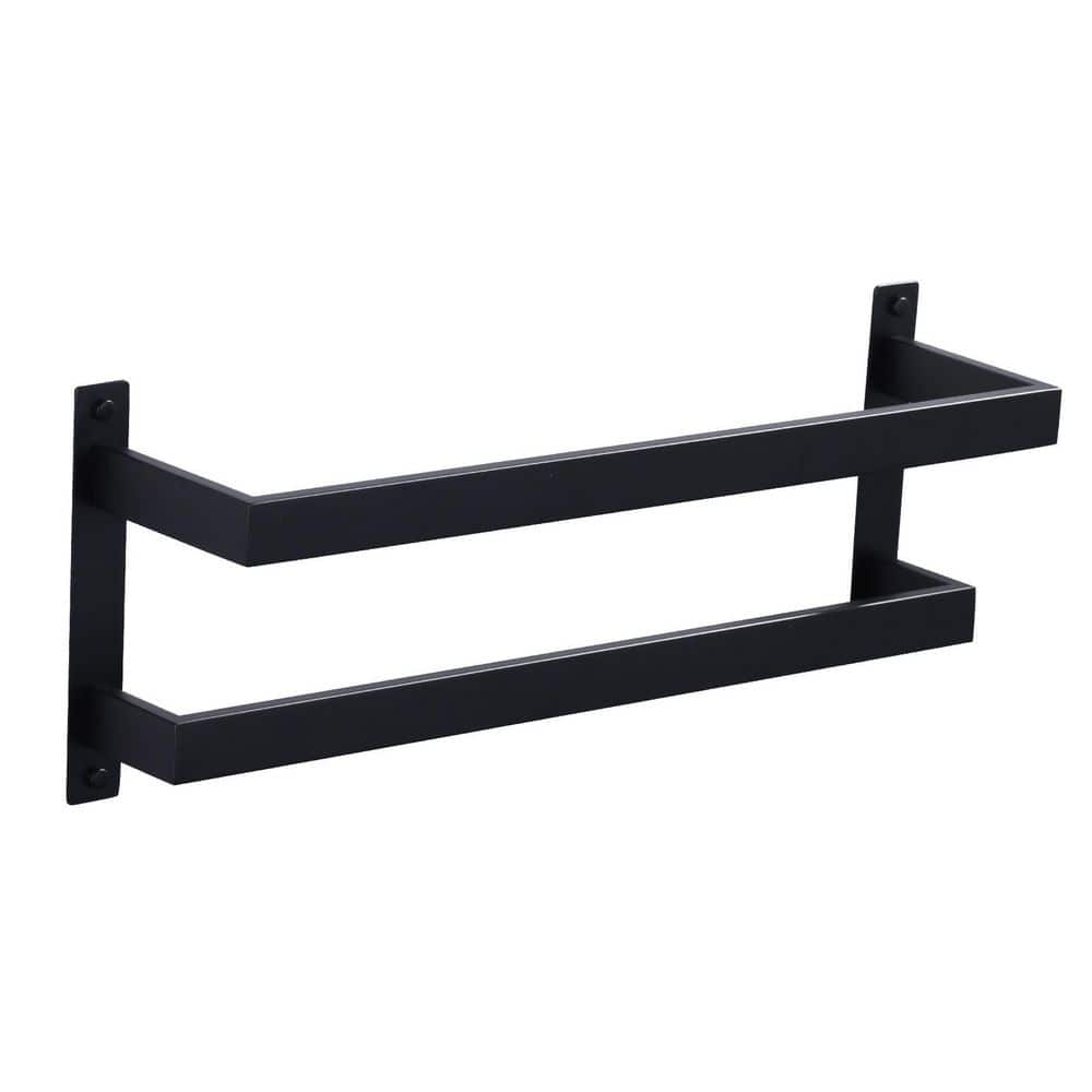 20 in. 2-Bar Towel Rack Wall Mounted Stainless Steel in Matte Black price history on PriceWatchPro