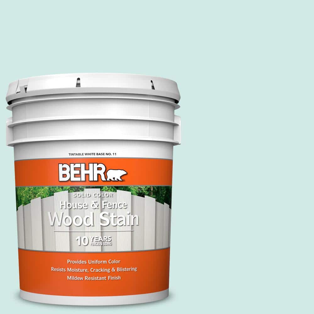 5 gal. #HDC-MD-19 Soft Mint Solid Color House and Fence Exterior Wood Stain