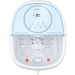 Foot Bath Massager Spa with 2 ft. Angle Shower and Motorized Rollers in Blue