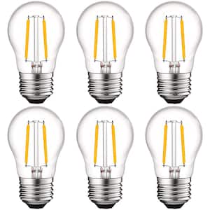 40-Watt Equivalent A15 Dimmable Edison LED Light Bulbs Damp Rated 2700K Warm White (6-Pack)
