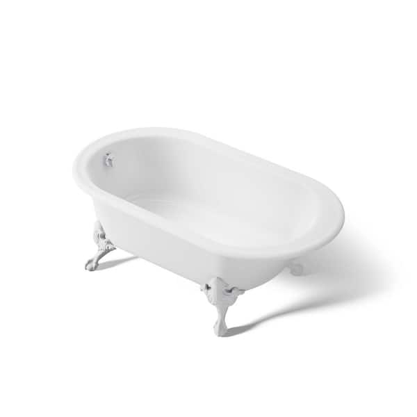 KOHLER Iron Works 66 in. x 36 in. Soaking Bathtub with Reversible Drain in White