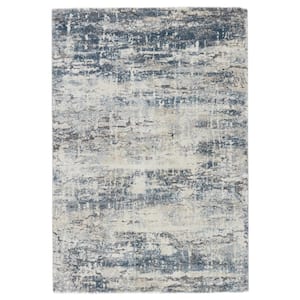 Benton Blue/Gray 3 ft. x 10 ft. Abstract Runner Rug