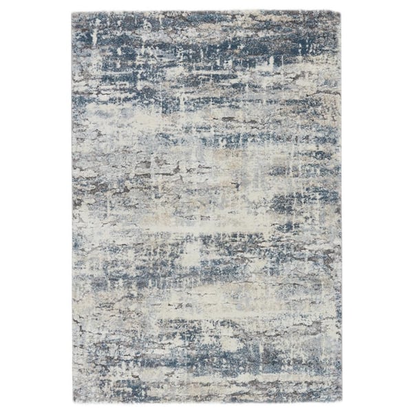 Benton Blue/Gray 3 ft. x 10 ft. Abstract Runner Rug
