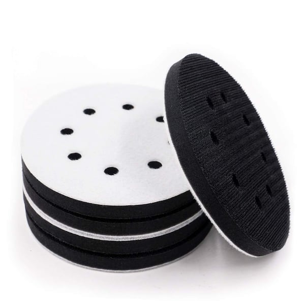 5 Inch Soft Sponge Interface Pad Hook and Loop Buffer Backing Pad with 8 Holes for Sander 5 Pack