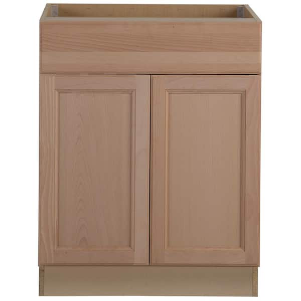 Hampton Bay Easthaven Assembled 27x34.5x24 in. Frameless Base Cabinet with Drawer in Unfinished Beech