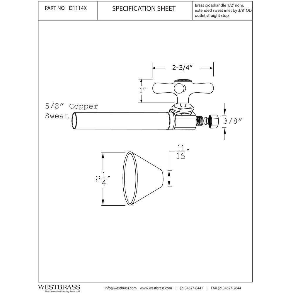 Polished Nickel Cross Handle Straight Stop Valve