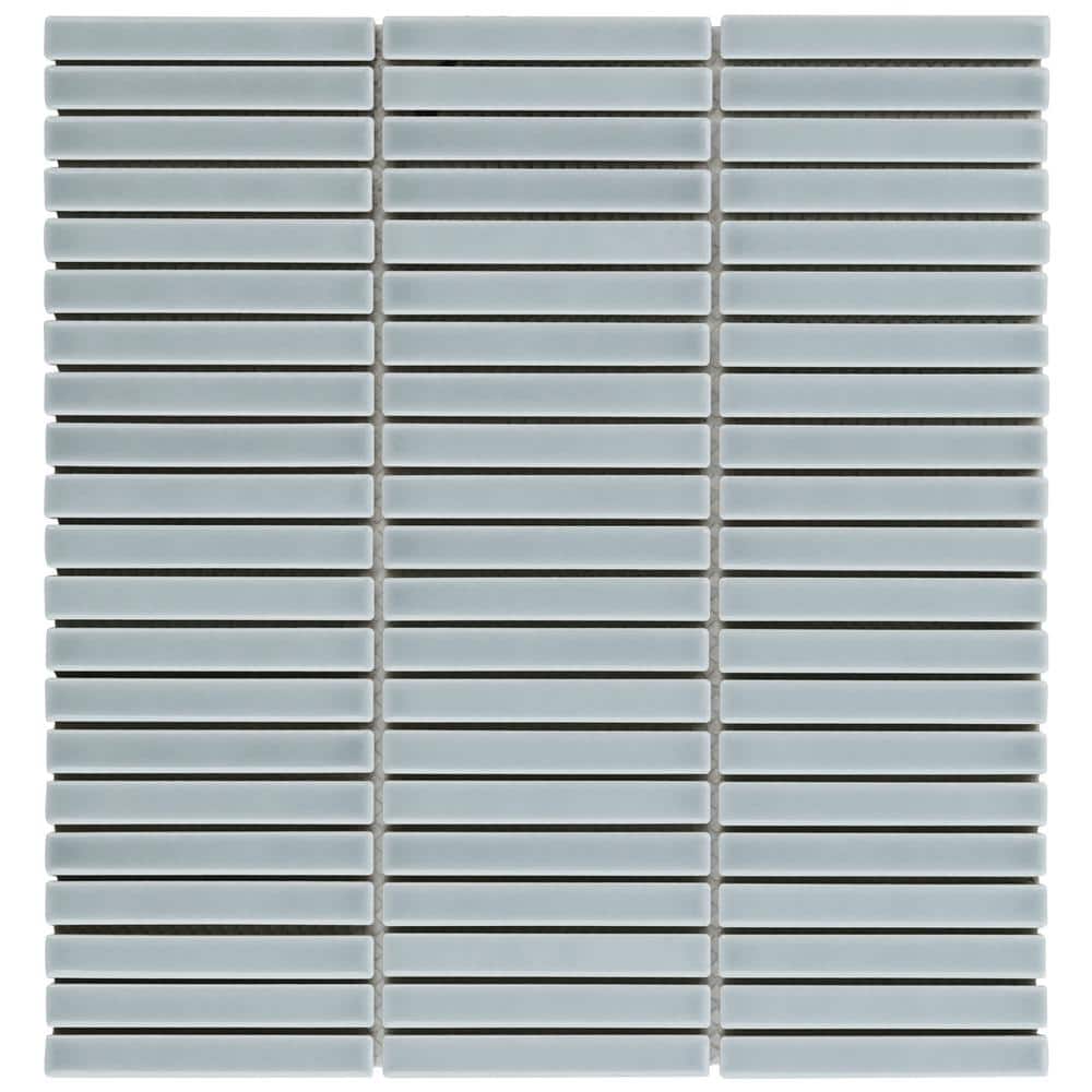 Sky Blue Glossy Porcelain Mosaic Tile for Indoor/Outdoor Use