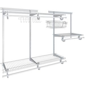 Shelftrack 12 in. D x 72 in. W x 84 in. H White Wire Reach in Closet Kit with Basket and Hooks