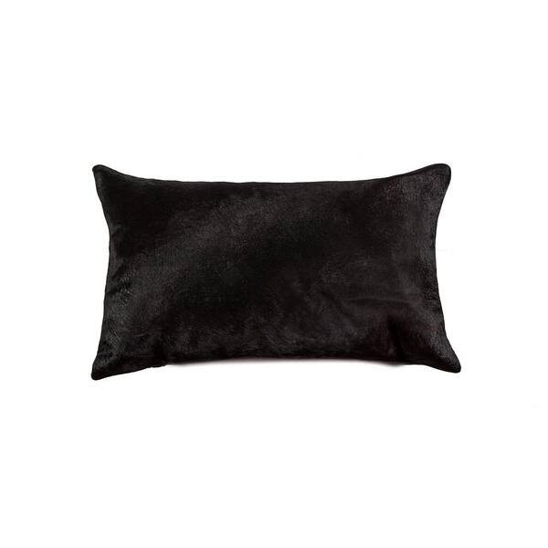black cowhide pillow