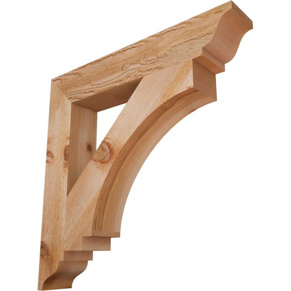 Ekena Millwork 4 in. x 24 in. x 24 in. Western Red Cedar Imperial Traditional Rough Sawn Bracket